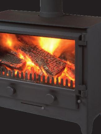 Specifications Model Widescreen Width 790mm Height 698mm (with moulded legs) 908mm (with moulded log box) Depth 385mm Flue Spigot 150mm diameter, top or rear exit Heat Output Up to 16kW (12.