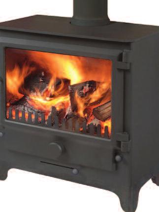 Features Multifuel capability Burns both coal and wood. SWIVEL FLUE- One piece component (150mm diameter) Moulded Legs 385mm 640mm Clean cut British design No dust traps.