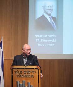 Moshe Zimmerman, Director of the Koebner Center for German History at the Hebrew University of Jerusalem, at the annual gathering held at Yad Vashem on 8 November to mark the 74 th anniversary of the