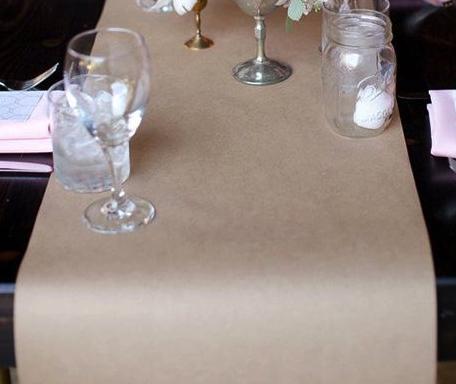 dining rounds will be covered in butcher paper table runners and with crayons on each table