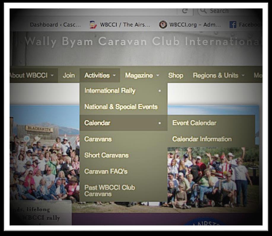 WBCCI Calendar (Posted via email from the WBCCI on March 23) Many members have requested more information about club activities and now you can access ALL club events for an entire year,