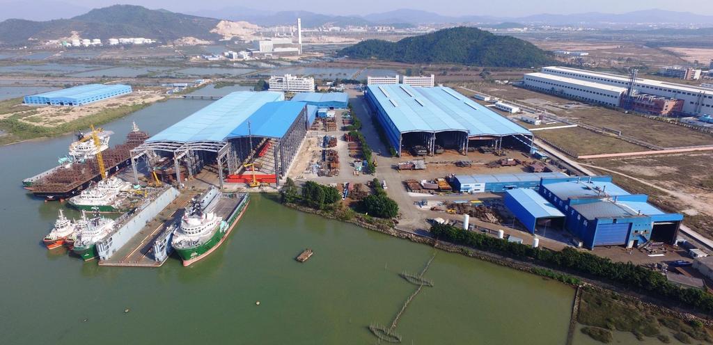 PaxOcean Zhuhai Yard Layout 1 2 3 Covered Launchways Total Area: 200,000 m