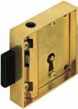 Staple Lock Mod. 1200 / 1205 Mortise Lock. Front in brass. eversible ight, Left & Drawing Mod.