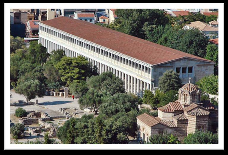 THE ANCIENT AGORA is placed right inside the renowned Stoa of Attalos, at the foot of the Acropolis.