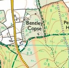 Bentley Copse Scout camp, GU5 9JH GR 075 443 Access for vehicles is from the main road.