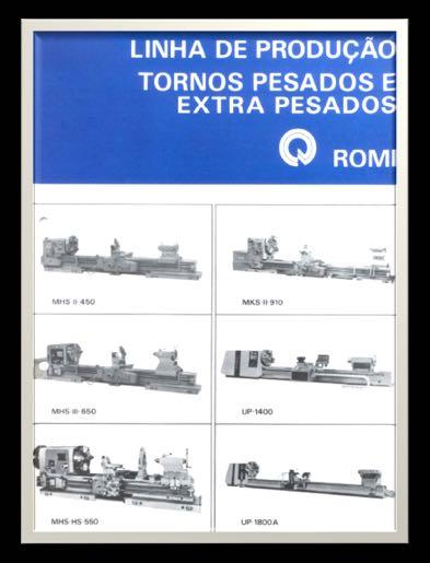 Heavy Duty Machines Romi History UP 1400 Maximum swing over bed mm 1.060 Distance between centers mm 3.250 a 10.000 Maximum roll weight between centers without 30.