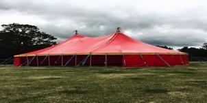 or window Twin steel square truss king poles and ridge bar This tent is suitable for Trapeze & other Aerial acts.