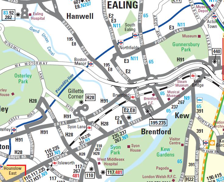 new direct bus link between Ealing and West Middlesex, namely an extension of route E2 or E8 that currently terminate in Brentford.