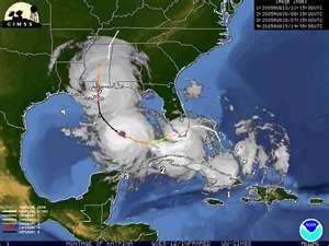Path of Hurricane Katrina The eye passed east of New Orleans, pushing a storm surge into the