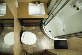 SHOWN FROM ABOVE, THIS BATHROOM FEATURES A 35 X 35 RADIUS
