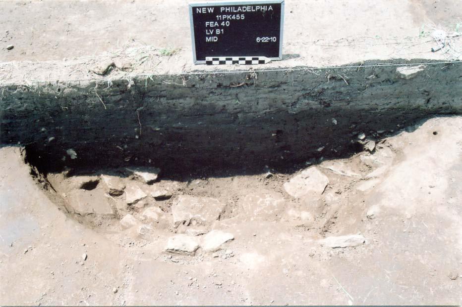 Excavations continued to an approximate depth of 4.0 ft. bsl. The excavation team interprets Feature 40 to have been a well due to the shape and the materials discovered during field work (Figure 4.