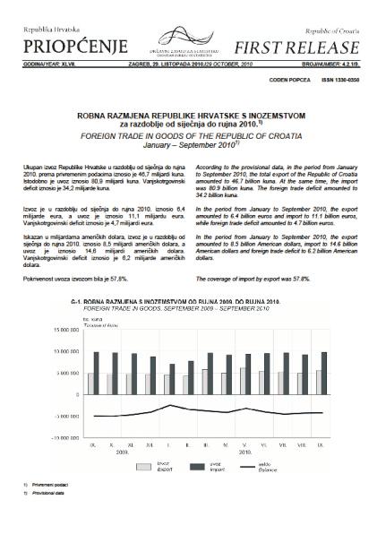 STATISTICAL INFORMATION Wi e total of about 100 pages is publication contains a summary of annual data for e Republic of Croatia, a Review by Counties and a short comparison wi oer countries in e
