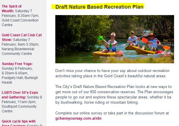 Nature Based Recreation Plan