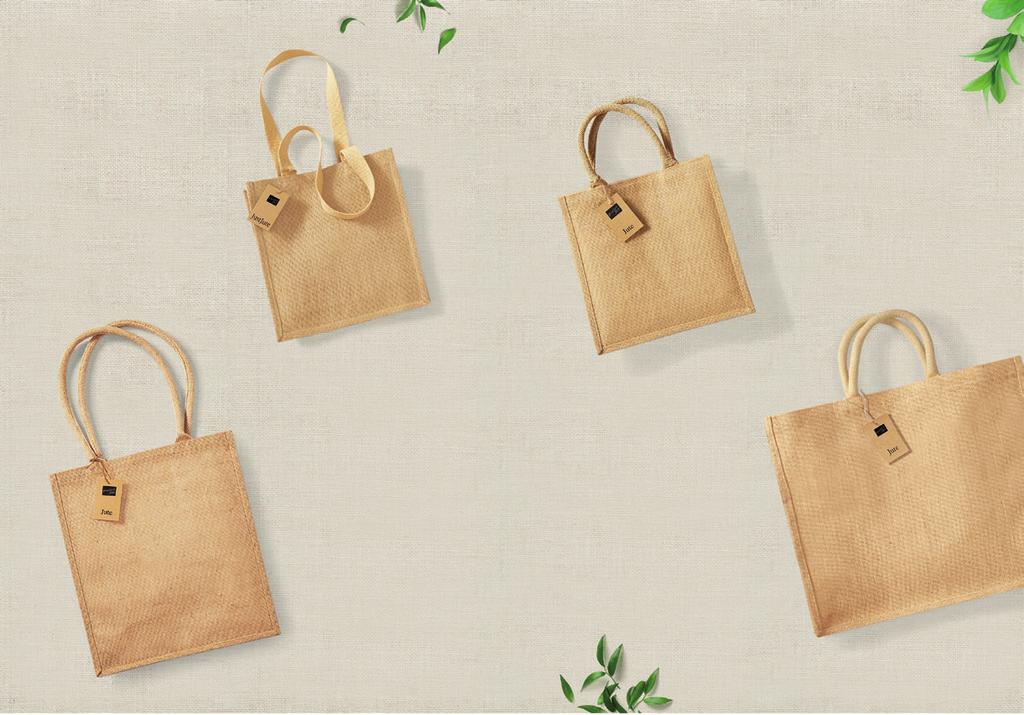 For shopping Just Jute W406 Jute Compact Tote 100% Jute Cotton carry handles Can be carried by hand or over the shoulder Handle length: 60 cm Dimensions: 30 x 30 x 12 cm Capacity: 10 litres W413 Jute