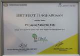Ekonomi Magazine) Lippo Cikarang received Certificate Appreciation