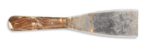 Utensils and knives made at the beginning of the 20th Century used pin rivets and smooth hand fi nished wooden handles.