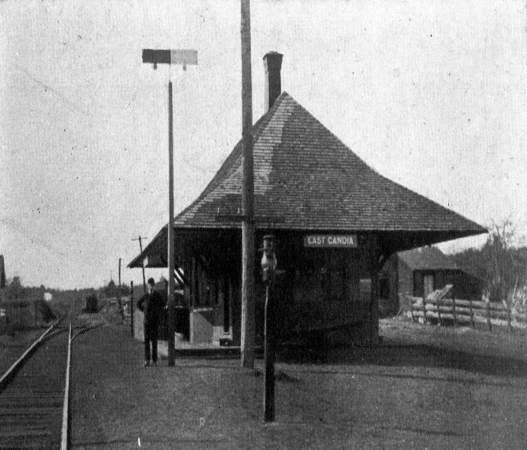 Railroad Depot Main Street, East Candia In 1888, the East Candia Depot station house was erected by the Boston & Maine Railroad Company, with George W. Griffen as station agent.