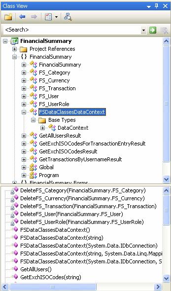 Za svaki LINQ To Sql dizajner fajl generiše se DataContext klasa čiji atributi predstavljaju tabele, kao i metode koje odgovaraju uskladištenim procedurama baze podataka.