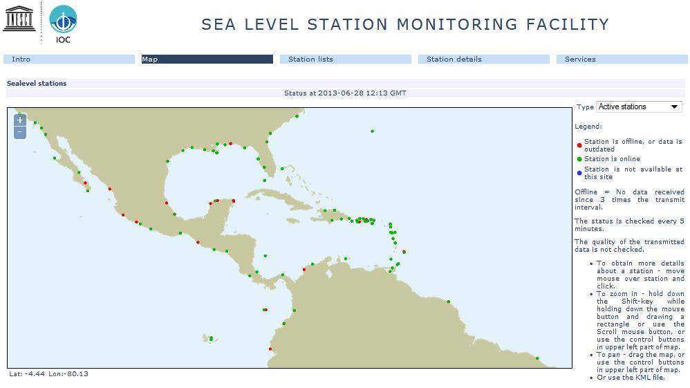 Sea Level Data Availability 100% (7/7) of the proposed DART stations are