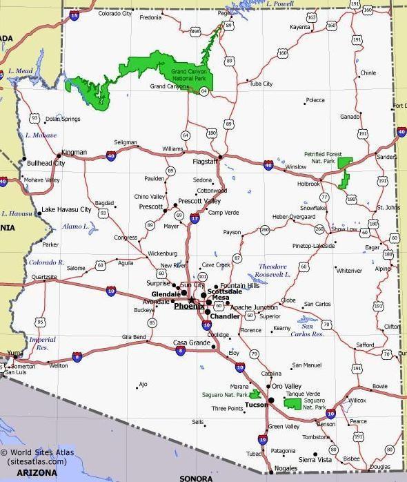 TOURING ARIZONA MAP [2016] A=Colorado Plateau; B=Central; C=Southern; D=Border to Border; E=Route 66 D6 D2 D5 D4 D1 D7 A9 A8 D3 A4 A10 A7 A5 D8 A24 A25 Route 66 stops are also on a separate map.