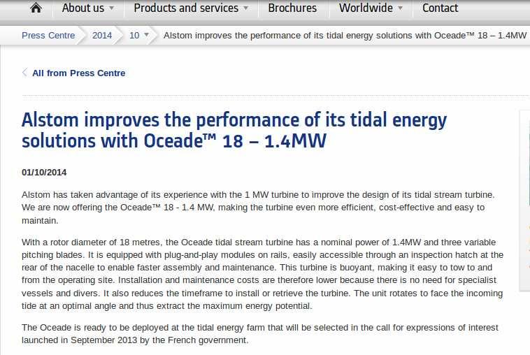 Tidal resource more realistically Tidal energy Hydrolien, Oct.
