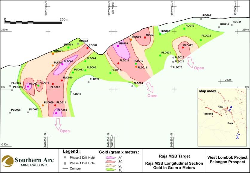 4m @ 19.4 g/t Au 1 Additional drilling in 2012 testing strike length and depth of Au-Ag mineralization, high-grade shoots 1.