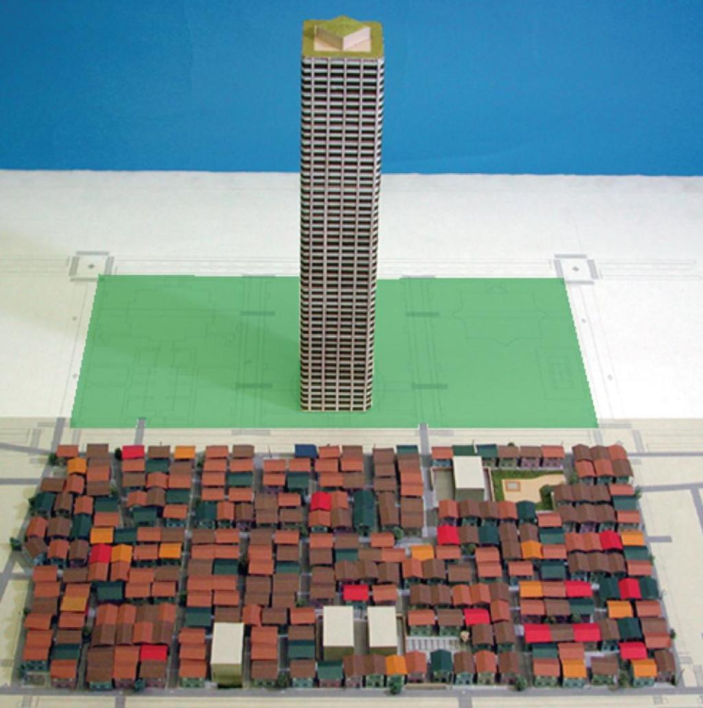 Compact City Model Super High-Rise Buildings Create Open Space 3ha
