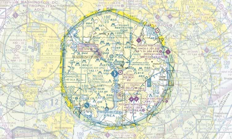 Flight Restricted Zone (FRZ) 13-15 nm radius of Washington, D.C. Surface up to 17,999 msl General aviation flights prohibited with limited exceptions Refer to www.aopa.