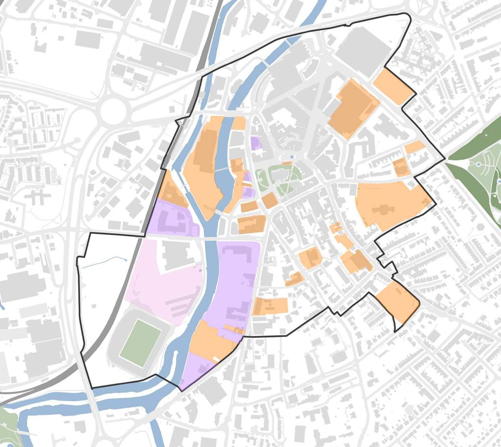 River Don Town Centre Context Land Ownership Rotherham Council own a number of sites across the Town Centre, many of which will form part of the Masterplan proposals.