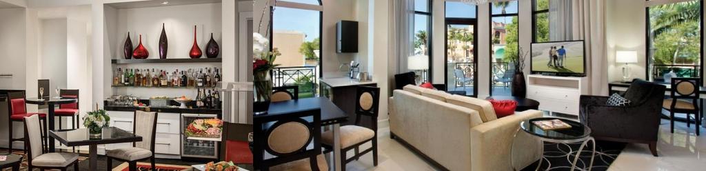 sensuous bedding, designer bath amenities and furnished balconies with views of downtown Naples.
