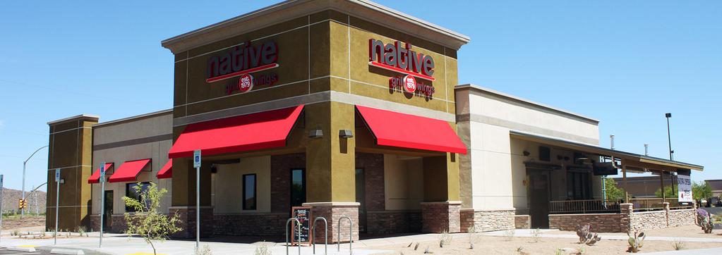 tenant overview about Native Grill Based in Chandler, Arizona, Native Grill & Wings is a family-friendly sports grill with 35 restaurants throughout Arizona, Colorado, and Texas.