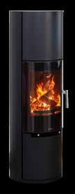 STOVE H2 STOVE ALSO AVAILABLE IN VERSIONS: BLACK STEEL GLASS DOOR (PICTURED ABOVE) STEEL DOOR GREY STEEL GLASS DOOR STEEL DOOR Nominal heating power: Spatial heating power: Weight: Distance from