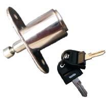 CAMLOCK Push Button Lock - Diameter:19mm - Cylinder length: 25mm - Finish: Chrome-plated - Brass
