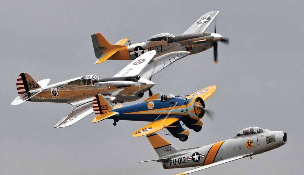 (top) The 2013 Planes of Fame Air Show began with a unique missing man formation.