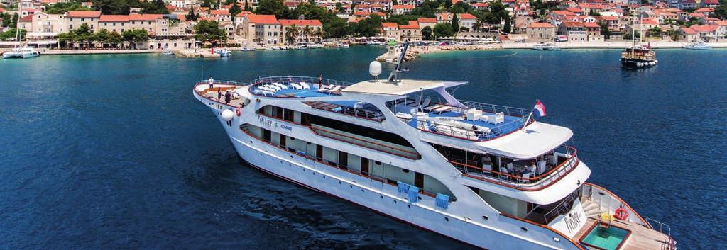 Deluxe CROATIA CRUISING DELUXE CRUISE M/S PRESTIGE FACTS Classified as a deluxe vessel, the M/S Prestige was built in 2014. 48m long and 9m wide with a cruising speed of 10NM.