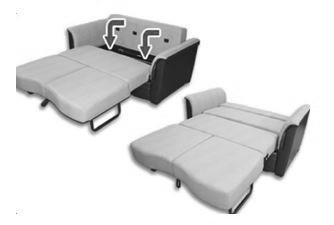 The sofa back will drop down to provide a sleeping surface.