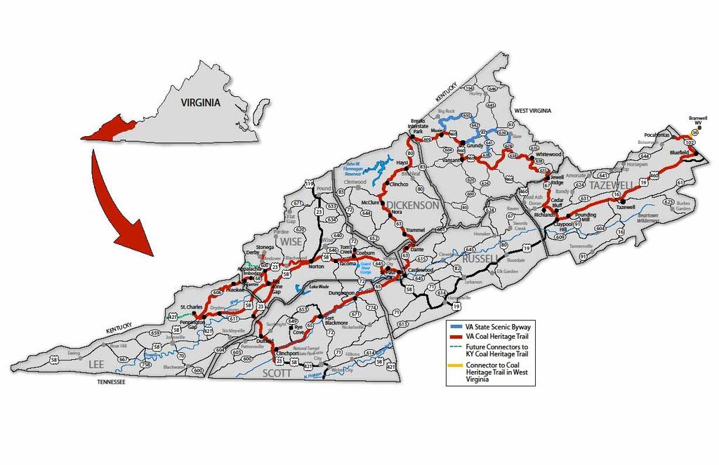 CHAPTER III: ROUTES, MAPS, & ROAD DESCRIPTIONS PROPOSED COAL HERITAGE TRAIL NATIONAL SCENIC BYWAY ROUTE THROUGH SEVEN