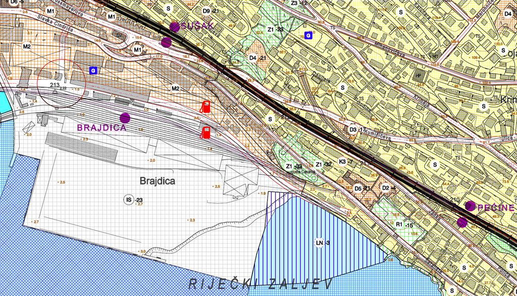 STUDIJA O UTJECAJU NA OKOLIŠ (ZAGREBAČKA OBALA) I PROŠIRENJA POSTOJEĆEG (BRAJDICA ) KONTEJNERSKOG TERMINALA U Izvor: Generalni urbanistički plan Grada Rijeka (Službene novine