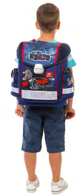 Detachable chest strap Easily attaches to school bag for stabilizing load.