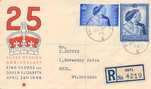 George VI and Queen Elizabeth, registered illustrated cover cancelled with single