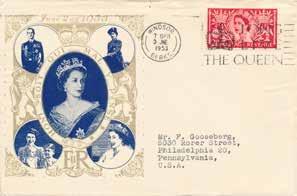 FC148A 35 3rd June 1953 Coronation of Queen Elizabeth II, block of four 2½d stamps, Windsor