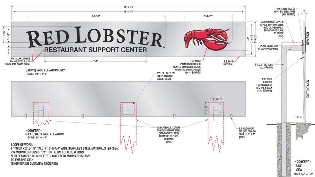 Red Lobster P ROPOSED SIGN DETAILS Photo image