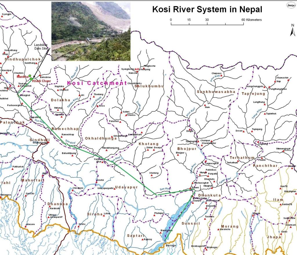 P a g e 3 Koshi River System in Nepal High risk areas Koshi Catchment Red Cross and Red Crescent action Nepal Red Cross Society NRCS took place in the emergency meeting of Central Natural Disaster