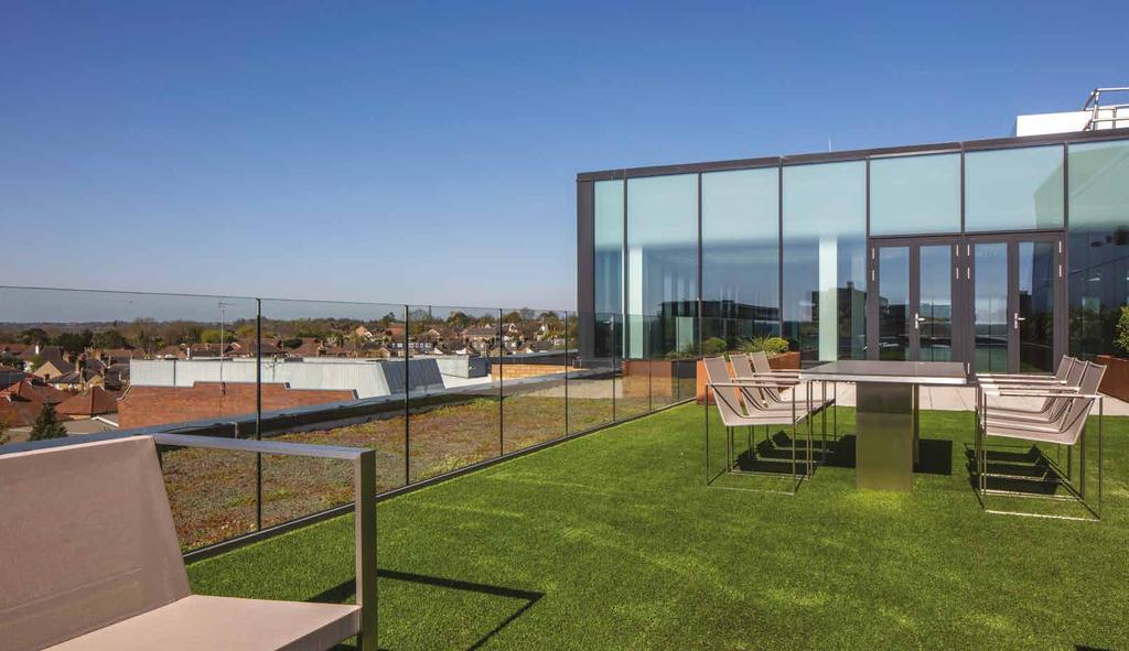 Two roof terraces offer outstanding views and great spaces for staff or