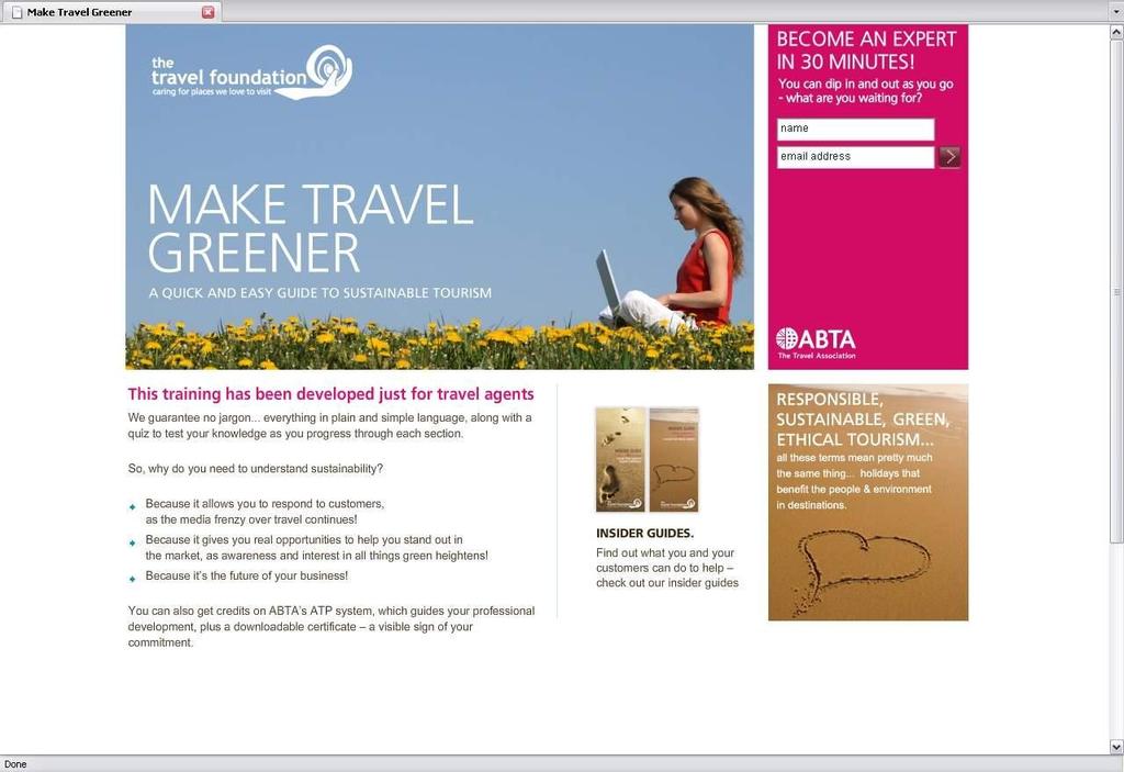 Online training, Make Travel Greener!