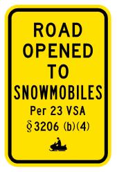 Page 10-Guidelines for Snowmobile Trail Signing & Placement Snowmobile Crossing Informs motorists on public highways that they are approaching an intersection with a snowmobile trail, and
