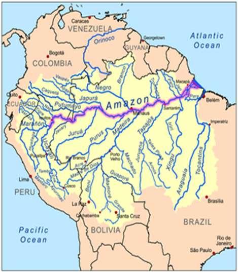 *Largest drainage basin in the world covering 1.2 billion acres (2.7 million sq. mi.).