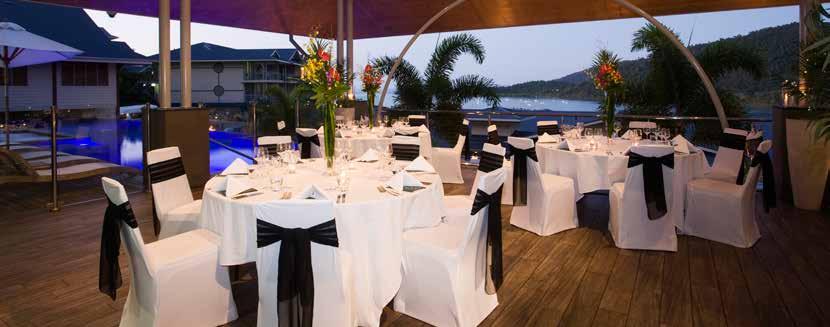 Dining Options Tides Restaurant & Bar Tides Restaurant & Bar boasts a magnificent view of the Whitsunday Passage and its islands offering the perfect surrounds for group dining.