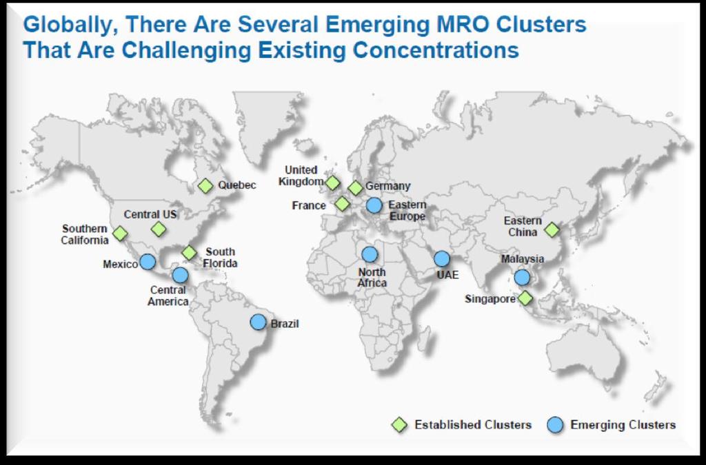 MRO CRITICAL ISSUES AND CHALLENGES There are multiple current challenges for MRO market suppliers; two important ones are The MRO (and aerospace OEM) supply chain is globalizing There are several