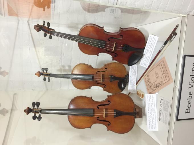Visitors ask how we acquired items for the museum? On April 1 st 2016 I got an email from someone who was asking if I knew that Beebe Violins were Made in Muskegon.